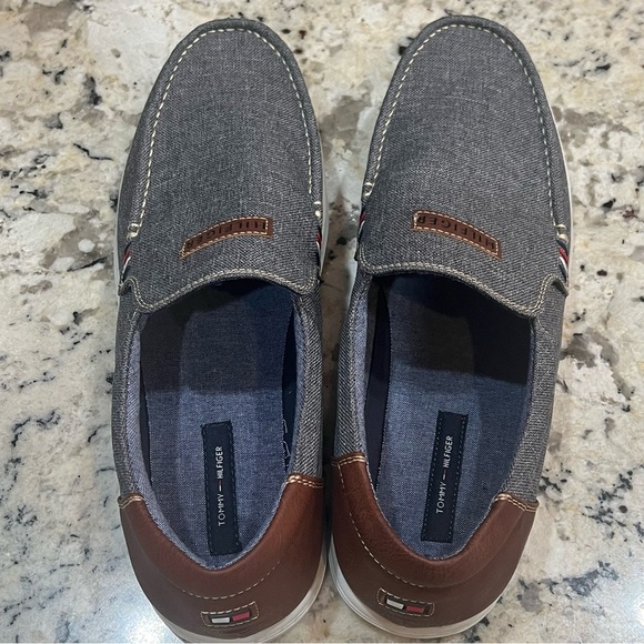 TOMMY HILFIGER Men’s 9 11 Gray Linen Stretch Carlid Round Toe Slip On Sneakers main image 9